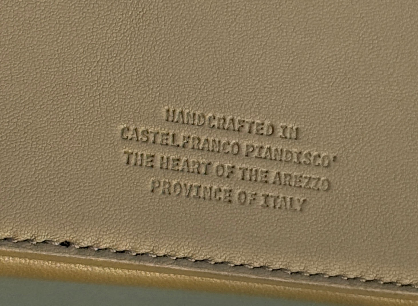 Cosmetic Travel Case - Autumn Glow - Olive Leather with Orange Fabric Inside