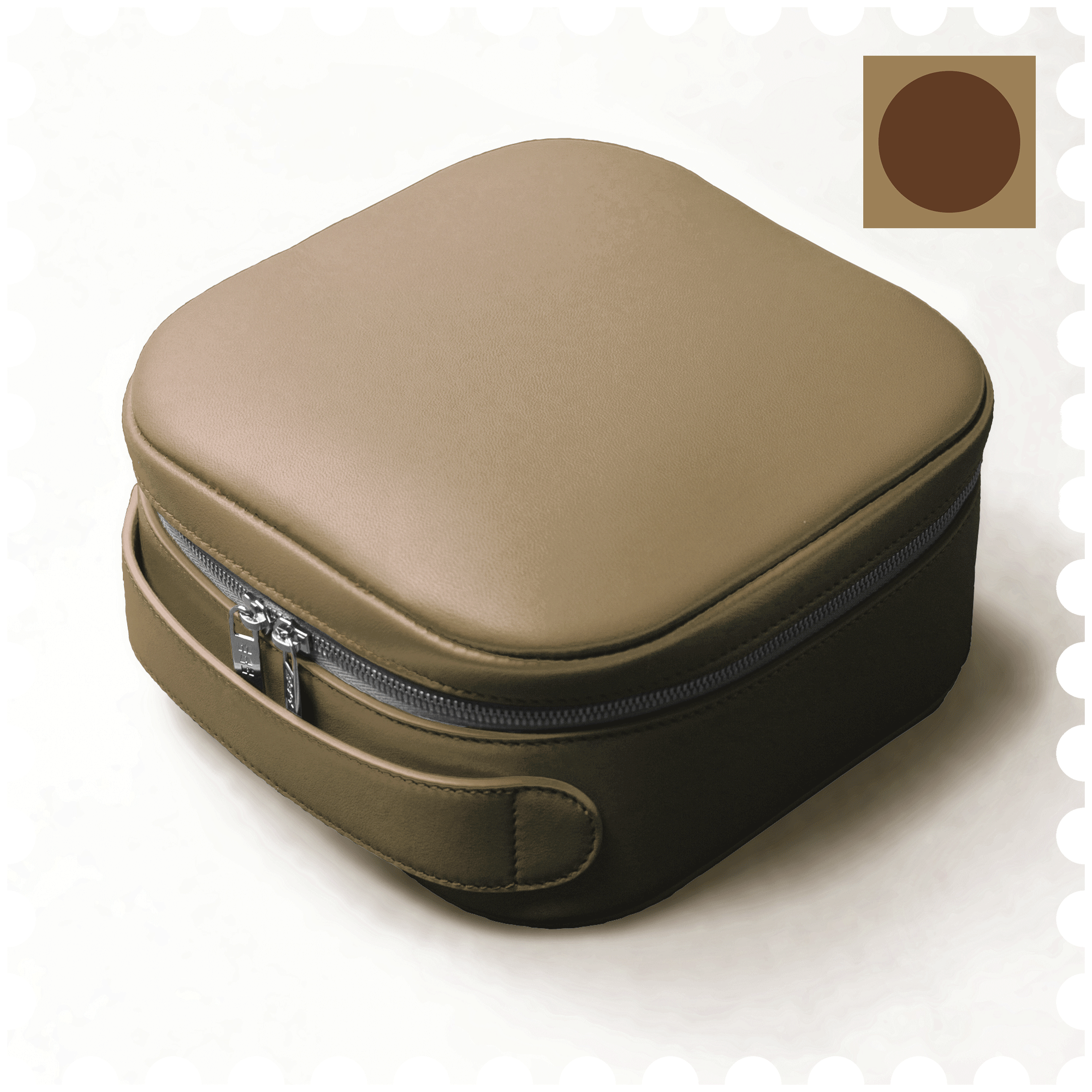 Cosmetic Travel Case - Earthbound - Olive Leather with Olive Fabric Inside